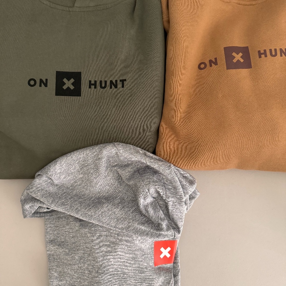 Set of Size Small onX Hunt Men's Hoodies (2) and Sun Hoodie (1)